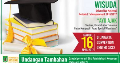 Undangan Tambahan Wisuda UNAS Periode I Tahun Akademik 2016/2017