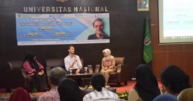 Deputi LPPM bidang PKM UNAS Dr. Ir. Nonon Saribanon, M.Si., Peneliti dari University of Exeter, United Kingdom Dr. Matt Fortnam, dan Direktur Pusat Riset Primata (PRP) UNAS, Sri Suci Utami Atmoko Ph.D