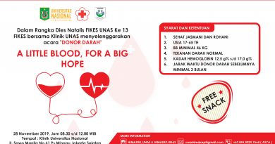 Donor Darah dalam rangka Dies Natalis FIKES UNAS Ke 13