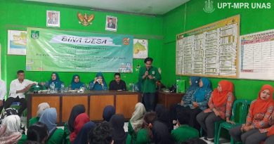 kegiatan bina desa Himpunan Mahasiswa Manajemen Unas mengenai Peran Mahasiswa Sebagai Agen Perubahan Mengabdi Kepada Masyarakat Pebangbon