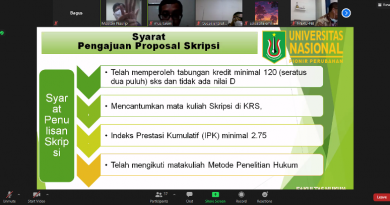 Penyampaian materi oleh Wakil Dekan FH UNAS Dr. Mustakim, S.H., M.H. dalam acara workshop penulisan proposal dan skripsi pada Senin, 29 Maret 2021